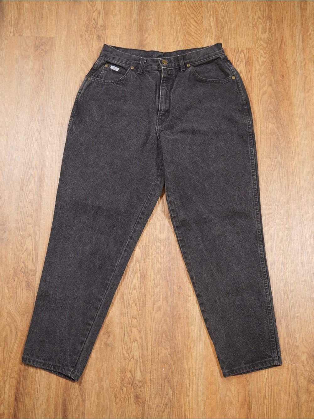 Vintage Chic Mom Jeans Women’s 16 Petite Black Denim Wash High Rise Made in USA⁠